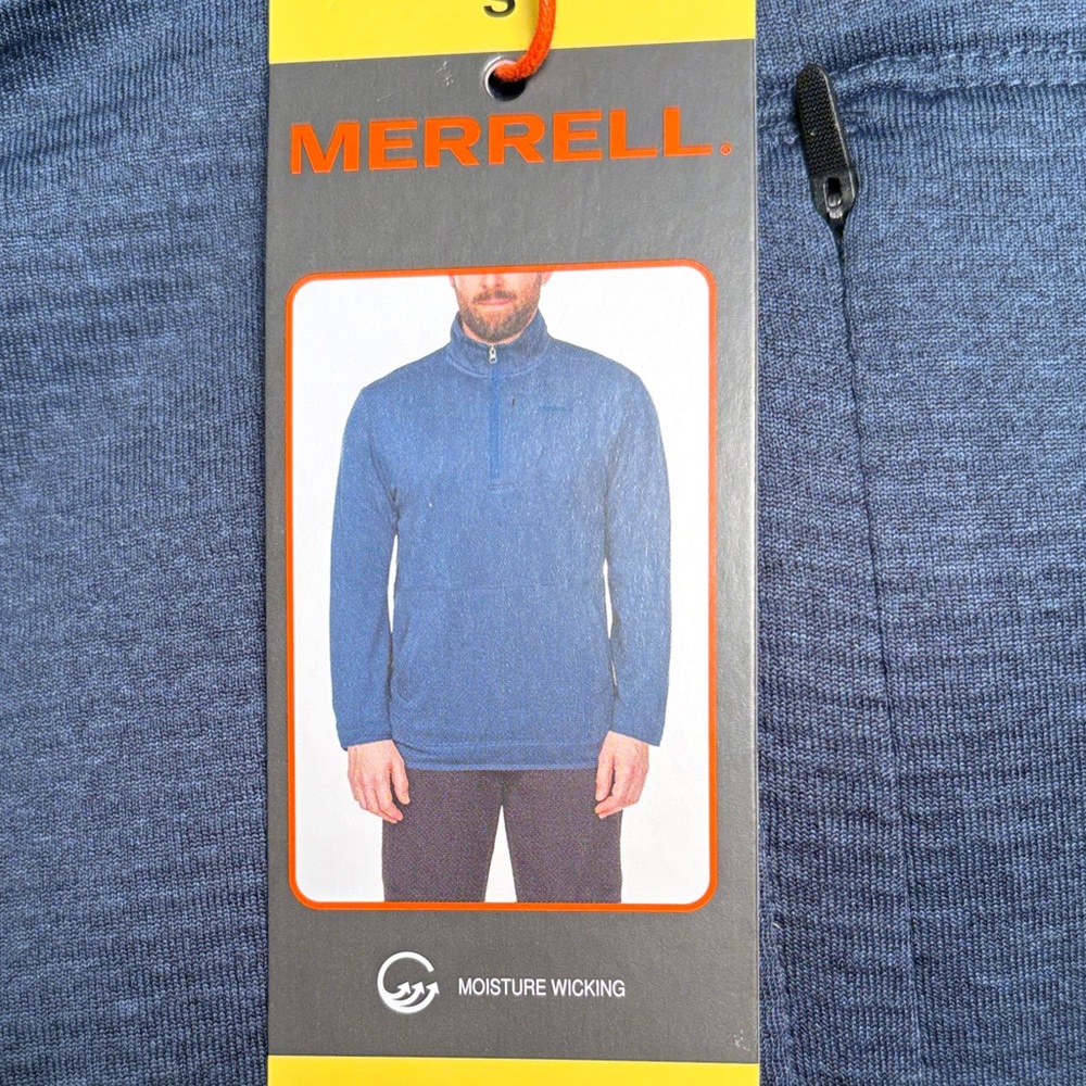 Merrell Indigo blue Quarter-Zip Jacket fleece lined small B7
